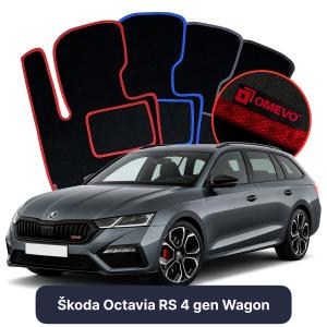 Velúrové autokoberce OMEVO pre Škoda Octavia RS 4 gen Kombi (2019-2025)