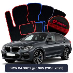 Velúrové autokoberce OMEVO pre BMW X4 G02 2 gen SUV (2018-2025)