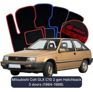 Velúrové autokoberce OMEVO pre Mitsubishi Colt GLX C10 2 gen Hatchback 3 dvere (1984-1988)