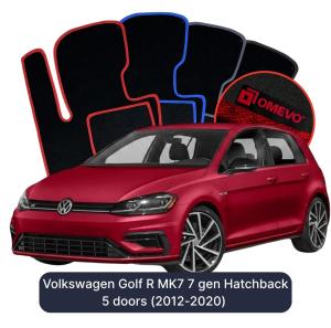 Velúrové autokoberce OMEVO pre Volkswagen Golf R MK7 7 gen Hatchback 5 dverí (2012-2020)