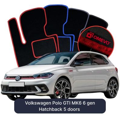 Velúrové autokoberce OMEVO pre Volkswagen Polo GTI MK6 6 gen Hatchback 5 dverí (2017-2024)