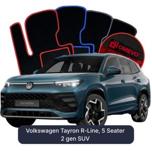 Velúrové autokoberce OMEVO pre Volkswagen Tayron R-Line, 5-miestny 2gen SUV (2024-2025)