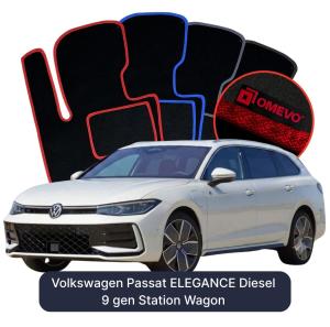 Velúrové autokoberce OMEVO pre Volkswagen Passat ELEGANCE Diesel 9 gen Kombi (2024-2025)
