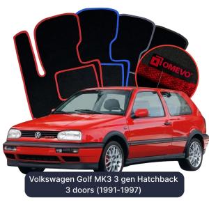 Velúrové autokoberce OMEVO pre Volkswagen Golf MK3 3 gen Hatchback 3 dvere (1991-1997)