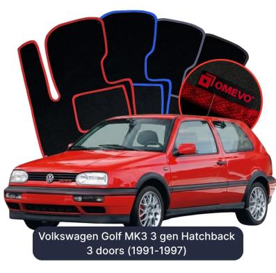 Velúrové autokoberce OMEVO pre Volkswagen Golf MK3 3 gen Hatchback 3 dvere (1991-1997)