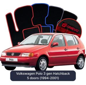 Velúrové autokoberce OMEVO pre Volkswagen Polo 3 gen Hatchback 5 dverí (1994-2001)