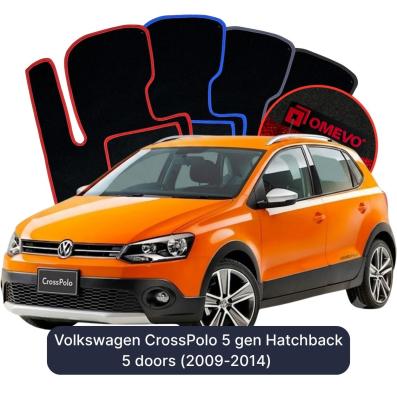Velúrové autokoberce OMEVO pre Volkswagen CrossPolo 5 gen Hatchback 5 dverí (2009-2014)