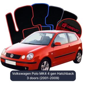 Velúrové autokoberce OMEVO pre Volkswagen Polo MK4 4 gen Hatchback 3 dvere (2001-2009)