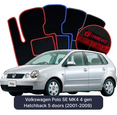 Velúrové autokoberce OMEVO pre Volkswagen Polo SE MK4 4 gen Hatchback 5 dverí (2001-2009)