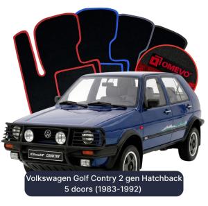 Velúrové autokoberce OMEVO pre Volkswagen Golf Contry 2 gen Hatchback 5 dverí (1983-1992)
