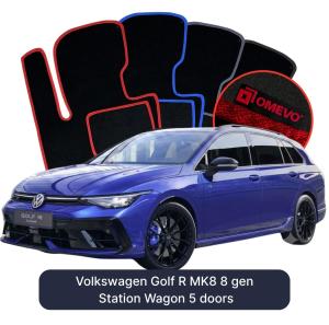 Velúrové autokoberce OMEVO pre Volkswagen Golf R MK8 8 gen Kombi 5 dverí (2019-2025)