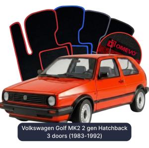 Velúrové autokoberce OMEVO pre Volkswagen Golf MK2 2 gen Hatchback 3 dvere (1983-1992)