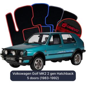 Velúrové autokoberce OMEVO pre Volkswagen Golf MK2 2 gen Hatchback 5 dverí (1983-1992)