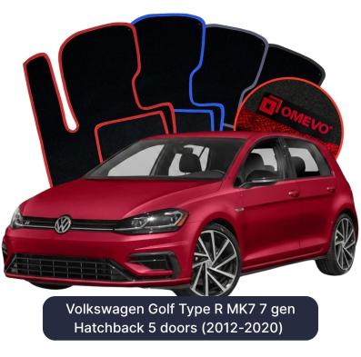 Velúrové autokoberce OMEVO pre Volkswagen Golf Type R MK7 7 gen Hatchback 5 dverí (2012-2020)