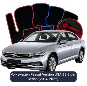 Velúrové autokoberce OMEVO pre Volkswagen Passat USA verzia B8 8. gen Sedan (2014-2022)