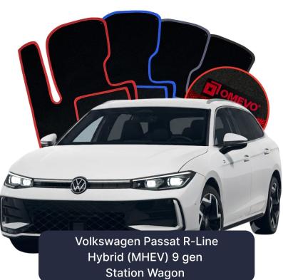 Velúrové autokoberce OMEVO pre Volkswagen Passat R-Line Hybryda (MHEV) 9. generácia Kombi (2024-2025)