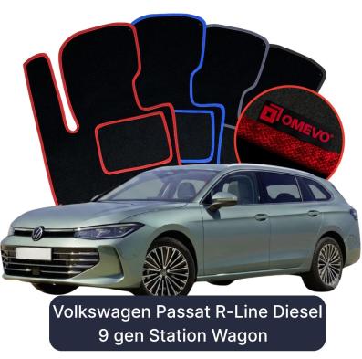 Velúrové autokoberce OMEVO pre Volkswagen Passat R-Line Diesel  9 gen Kombi (2024-2025)