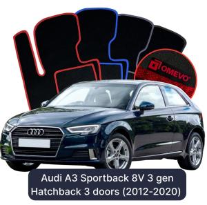 Velúrové autokoberce OMEVO pre Audi A3 Sportback 8V 3 gen Hatchback 3 dvere (2012-2020)