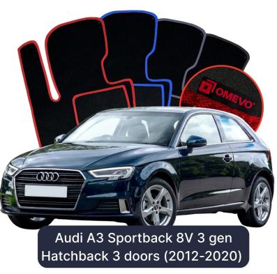 Velúrové autokoberce OMEVO pre Audi A3 Sportback 8V 3 gen Hatchback 3 dvere (2012-2020)