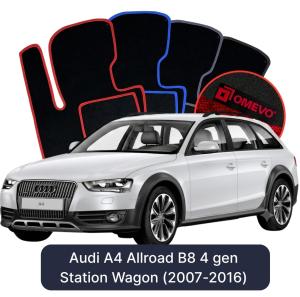 Velúrové autokoberce OMEVO pre Audi A4 Allroad B8 4 gen Kombi (2007-2016)