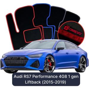 Velúrové autokoberce OMEVO pre Audi RS7 Performance 4G8 1 gen Liftback (2015-2019)