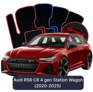 Velúrové autokoberce OMEVO pre Audi RS6 C8 4 gen Kombi (2020-2025)