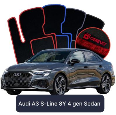 Velúrové autokoberce OMEVO pre Audi A3 S-Line 8Y 4 gen Sedan (2020-2025)