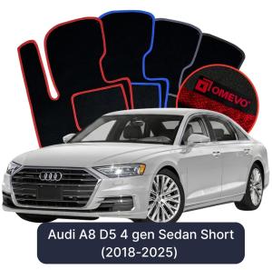 Velúrové autokoberce OMEVO pre Audi A8 D5 4 gen Sedan Krátke (2018-2025)
