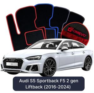 Velúrové autokoberce OMEVO pre Audi S5 Sportback F5 2 gen Liftback (2016-2024)
