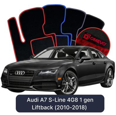 Velúrové autokoberce OMEVO pre Audi A7 S-Line 4G8 1 gen Liftback (2010-2018)