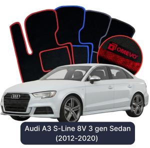 Velúrové autokoberce OMEVO pre Audi A3 S-Line 8V 3 gen Sedan (2012-2020)