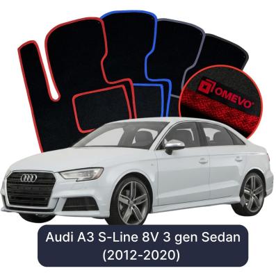Velúrové autokoberce OMEVO pre Audi A3 S-Line 8V 3 gen Sedan (2012-2020)
