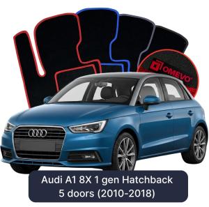 Velúrové autokoberce OMEVO pre Audi A1 8X 1 gen Hatchback 5 dverí (2010-2018)