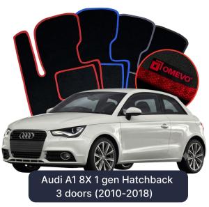 Velúrové autokoberce OMEVO pre Audi A1 8X 1 gen Hatchback 3 dvere (2010-2018)