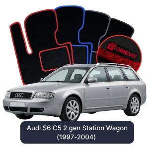 Velúrové autokoberce OMEVO pre Audi S6 C5 2 gen Kombi (1997-2004)