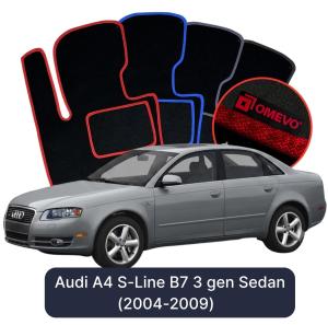 Velúrové autokoberce OMEVO pre Audi A4 S-Line B7 3 gen Sedan (2004-2009)