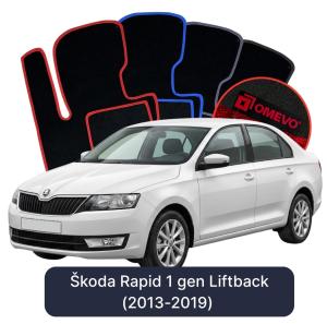 Velúrové autokoberce OMEVO pre Škoda Rapid 1 gen Liftback (2013-2019)