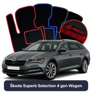 Velúrové autokoberce OMEVO pre Škoda Superb Selection  4 generácie Kombi (2023-2025)