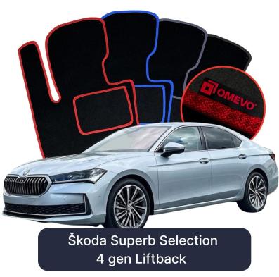 Velúrové autokoberce OMEVO pre Škoda Superb Selection  4 gen Liftback (2023-2025)