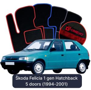 Velúrové autokoberce OMEVO pre Škoda Felicia 1 gen Hatchback 5 dverí (1994–2001)