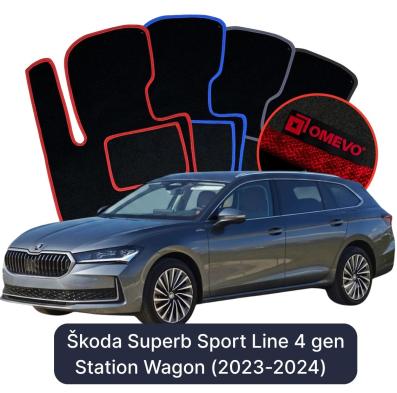 Velúrové autokoberce OMEVO pre Škoda Superb Sport Line 4 gen Kombi (2023-2024)
