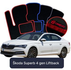 Velúrové autokoberce OMEVO pre Škoda Superb 4 gen Liftback (2023-2024)