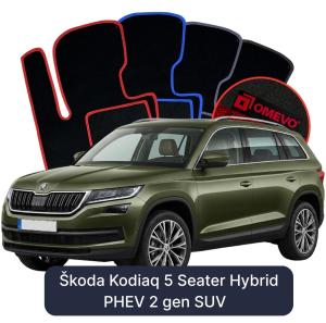 Velúrové autokoberce OMEVO pre Škoda Kodiaq 5 mest Hibrid PHEV 2 gen SUV (2024-2025)