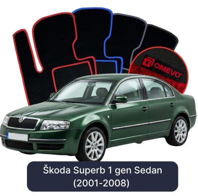 Velúrové autokoberce OMEVO pre Škoda Superb 1 gen Sedan (2001-2008)