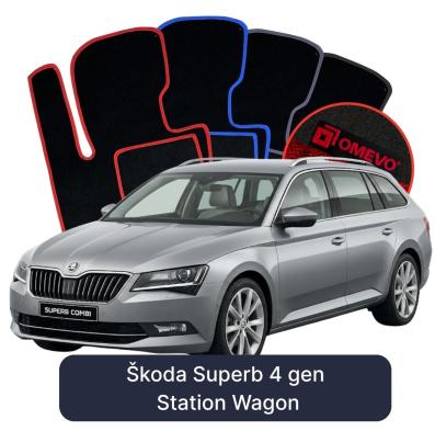 Velúrové autokoberce OMEVO pre Škoda Superb 4 gen Kombi (2023-2024)