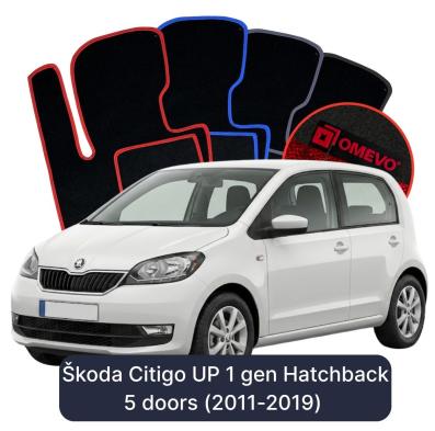 Velúrové autokoberce OMEVO pre Škoda Citigo UP 1 gen Hatchback 5 dverí (2011-2019)
