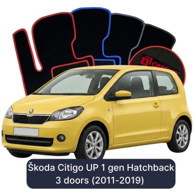 Velúrové autokoberce OMEVO pre Škoda Citigo UP 1 gen Hatchback 3 dvere (2011-2019)