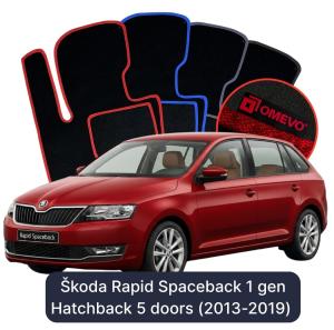 Velúrové autokoberce OMEVO pre Škoda Rapid Spaceback 1 gen Hatchback 5 dverí (2013-2019)