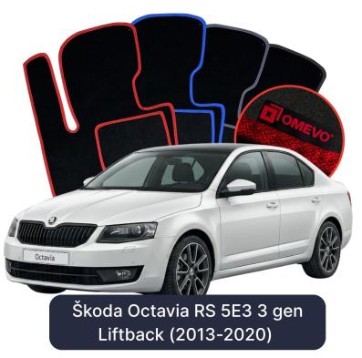 Velúrové autokoberce OMEVO pre Škoda Octavia RS 5E3 3 gen Liftback (2013-2020)
