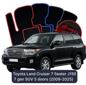 Velúrové autokoberce OMEVO pre Toyota Land Cruiser 7-miestny J150 7 gen SUV 5 dverí (2009-2025)